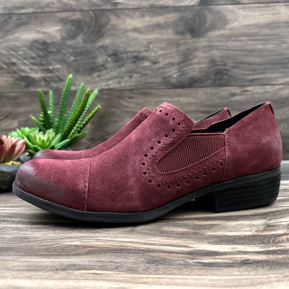 Korks Gertrude Preppy Shootie Brogue Loafer Suede Toe Cap Preppy Burgundy 8.5M - Picture 4 of 14